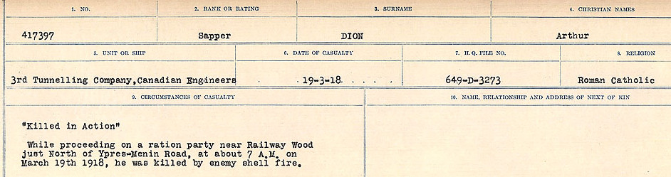 Circumstances of death registers