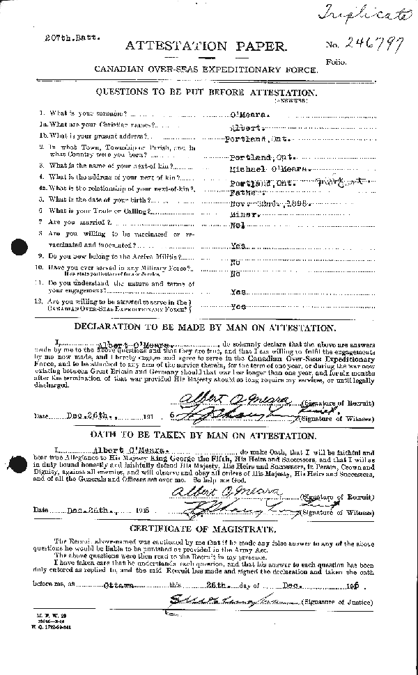 Attestation Paper (page 1)