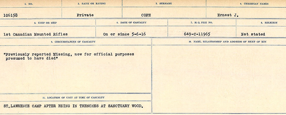 Circumstances of Death Registers