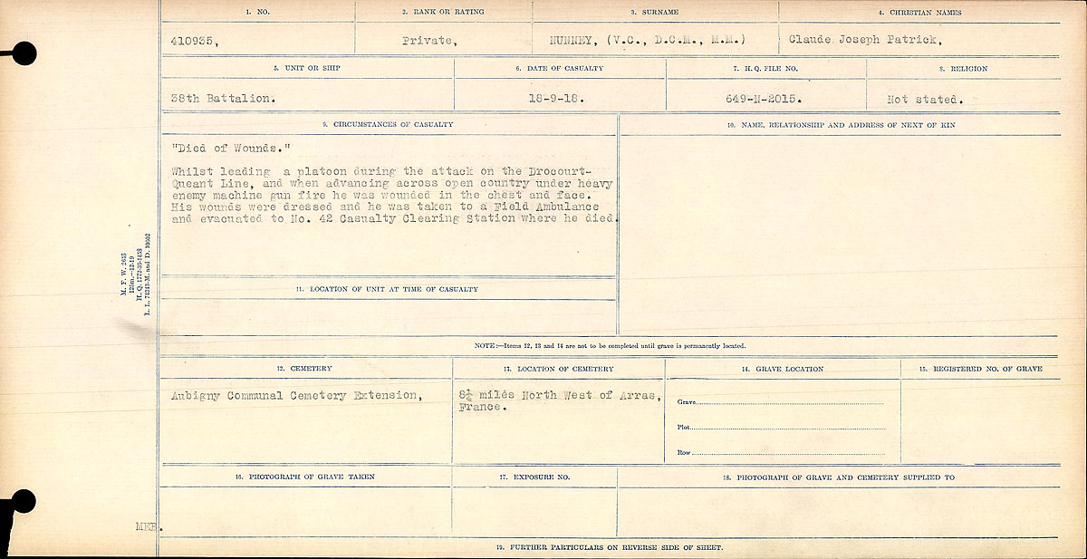 Circumstances of death registers