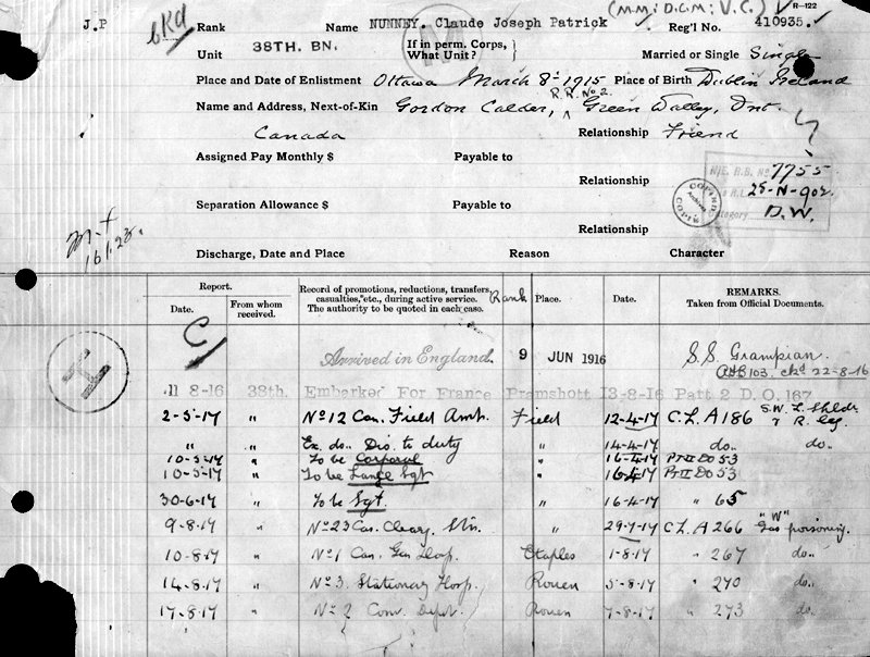 Service Records (front)
