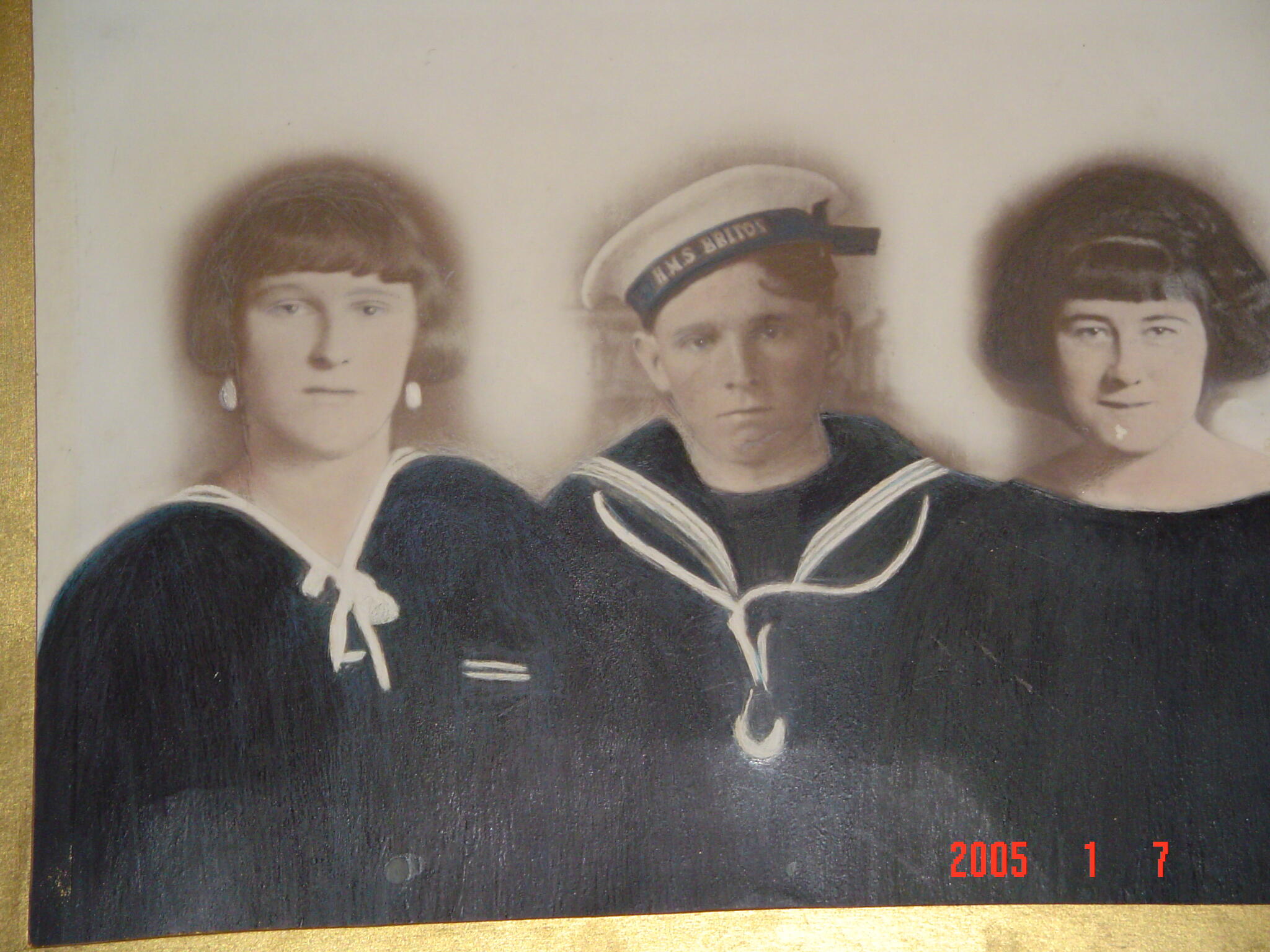 Anthony with his half sisters Frances and Lavina 