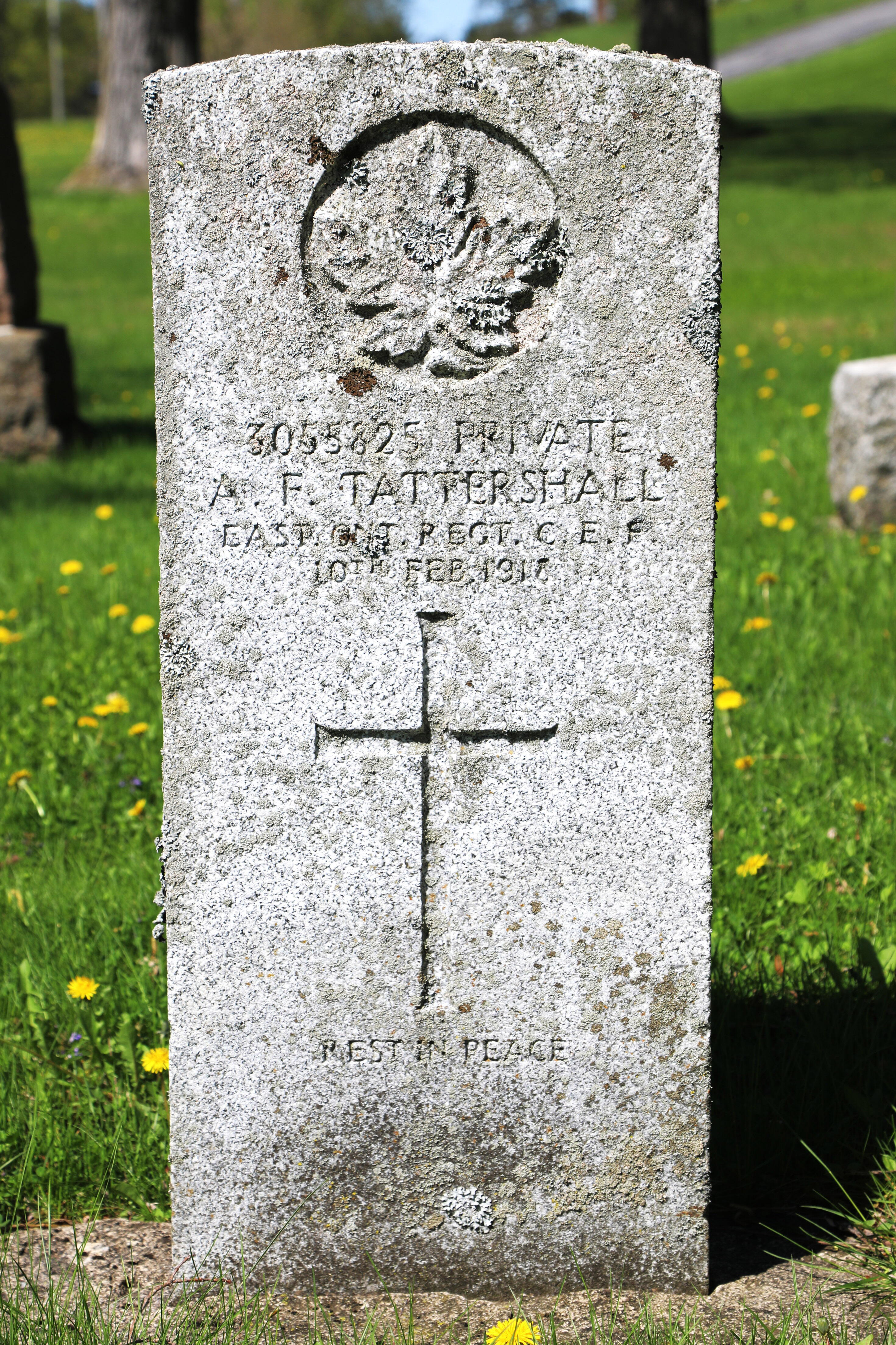 Headstone of A.F. Tattershall