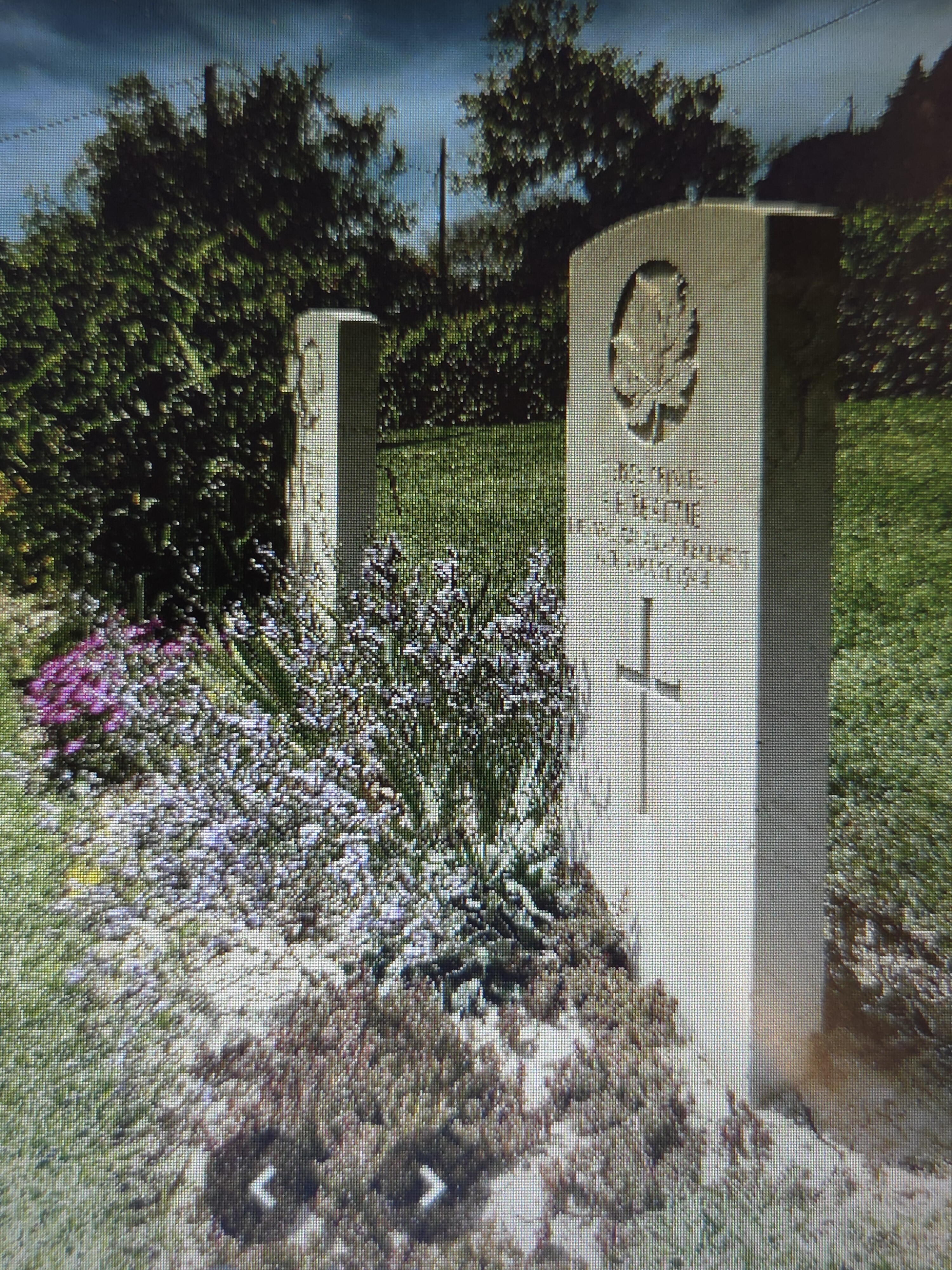 Final resting place of Pte Earle Beattie