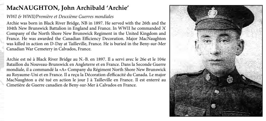 From the New Brunswick Royal Canadian Legion Military  Service Recognition Book. Submitted for the project Operation Picture Me